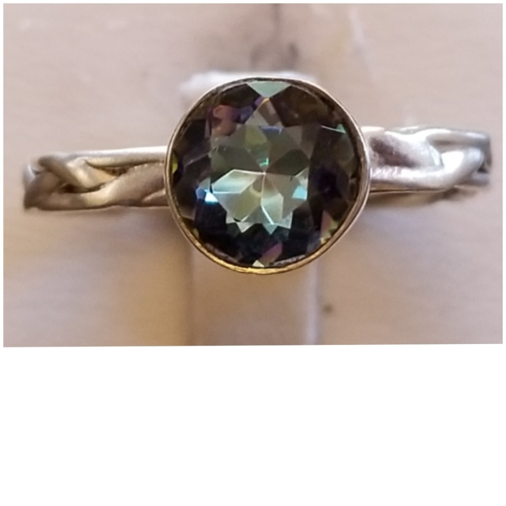Genuine 1ct Colorful Rainbow Topaz Ring Size 8